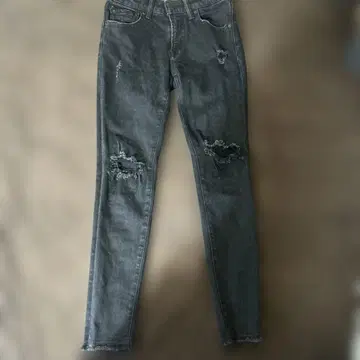 AZUL BY MOUSSY 블랙 스키니 데님 데미지 가공