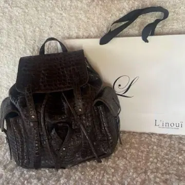 [ 초레어 ] L'inoui 리누이 백팩 장근석 애용 악어 무늬 브라운