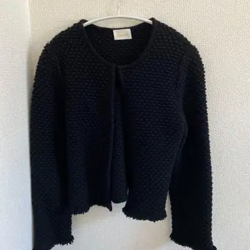 Harrods 블랙 가디건 보코보코 편직