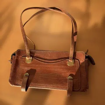 나카가와 브라운 가죽 핸드백