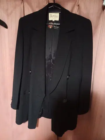 ROSSO 블랙 이탈리아제 울 100% 테일러드 자켓