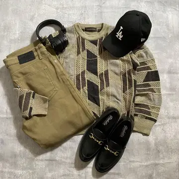 c-boy style [ NO.4 ] 3D 니트 EDWIN 팬츠 베이지