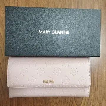 MARY QUANT 꽃무늬 엠보싱 장지갑 핑크