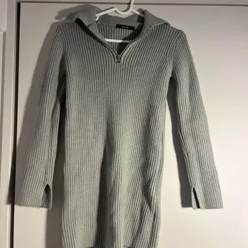 EMODA 그레이 후드 부착 집업 스웨터