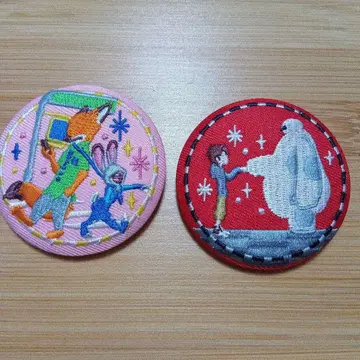 디즈니 자수 캔뱃지 주토피아 베이맥스 세트