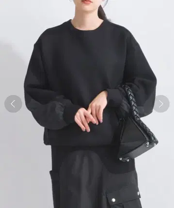 LUGIVA 블랙 종이상자 분또 풀오버 포켓 이소재