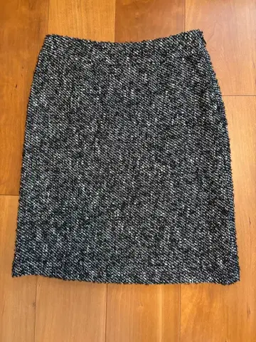 M-premierBlack 트위드 스커트 36 S 울 혼방