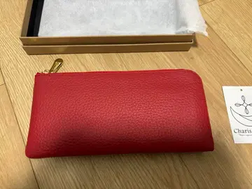 가죽풍 빨간색 장지갑