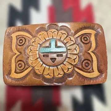 인디언 코코펠리 벨트 버클 네이티브 아메리칸 터콰이즈