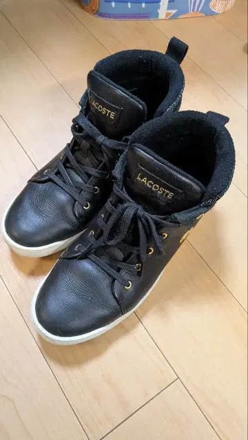 LACOSTE 블랙 하이컷 스니커즈