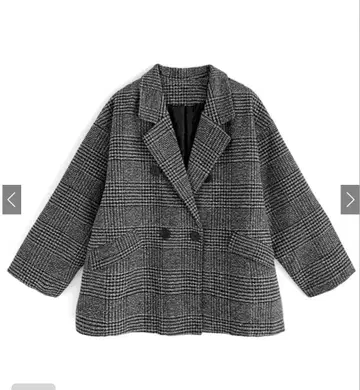 테일러드 자켓 블랙 화이트 체크 무늬