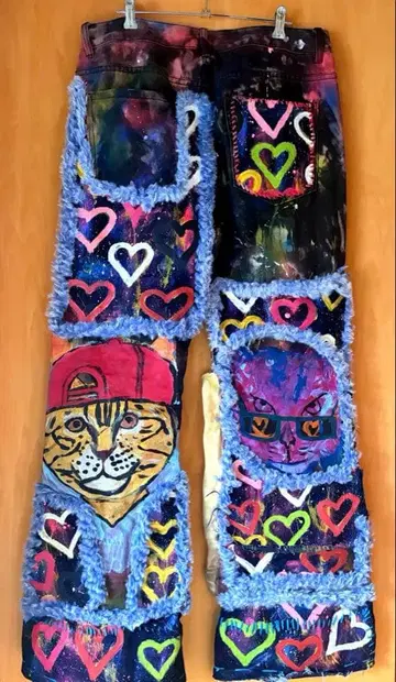 [오리지널] 핸드메이드 데미지 리메이크 데님 팬츠