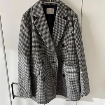 IENA 치도리 체크 무늬 더블 브레스트 자켓