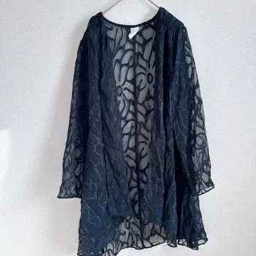 [ USA 제조 ] 비침 시어 쉬폰 자켓 블랙 12사이즈 L 상당