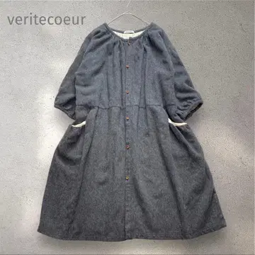 veritecoeur 울 원피스 셔츠 원피스 그레이 일본제