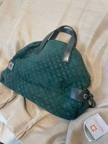 게라르디니 다크 그린 스웨이드 핸드백