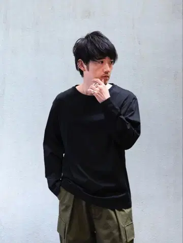 MB 아메리칸 씨 아일랜드 코튼 롱 슬리브 M 사이즈 블랙