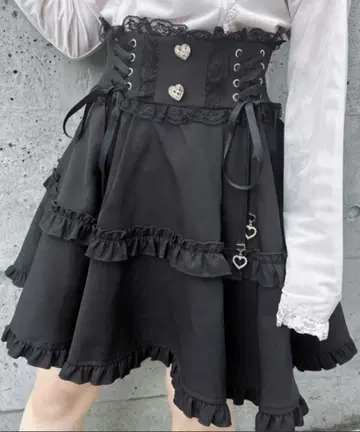 미사용 새상품 로지타 ROJITA 레이스업 프릴 플레어 스커트