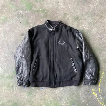 NORTH END 가죽 바시티 자켓