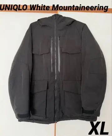 유니클로 화이트 마운티니어링 하이브리드 다운 오버사이즈 파카 XL