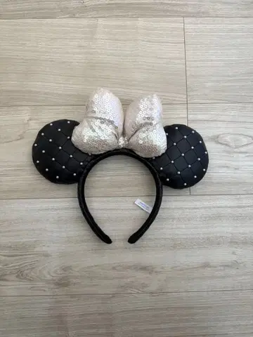 미키 귀 머리띠 (블랙 화이트)