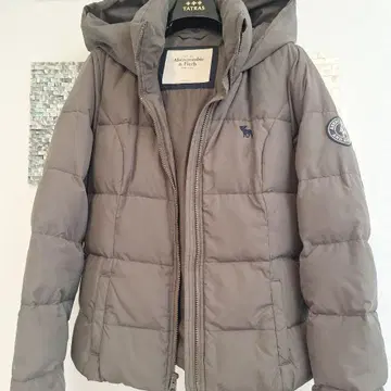 Abercrombie & Fitch 후드 부착 다운 자켓 카키 L