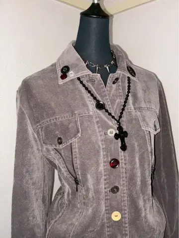 초레어! y2k 버튼 재구축 지퍼 헤이세이 갸루 페어리 그런지 코케트