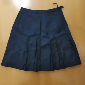 EASTBOY 네이비 울 플리츠 스커트 무릎 기장