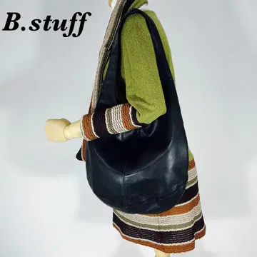 B.stuff 원 숄더 호보 백 가죽 블랙