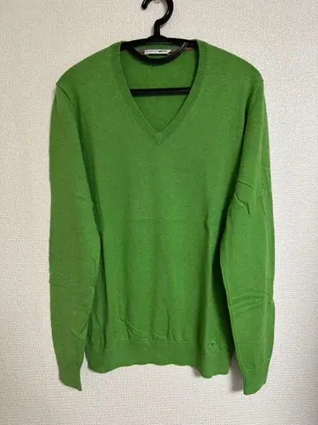 GAS 그린 V넥 니트 스웨터