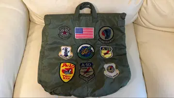 미군 실물 헬멧 백 A-10 외 레어 패치 9개 부착