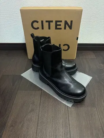 CITEN 트랙 밑창 숏부츠 블랙 23.5cm