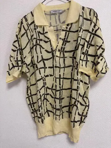 DENIM CLAIR 반팔 피케 셔츠 L 크림/블랙