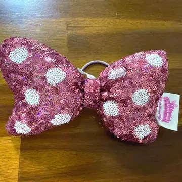 미니의 판타지랜드 머리끈 스팽글 리본