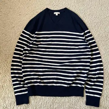 y2k archive gap 코튼 니트 V넥 보더 빅 사이즈