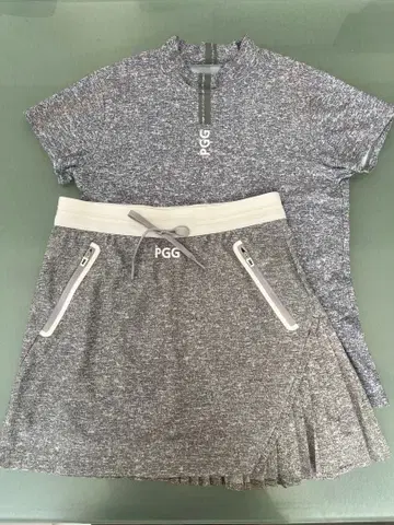 PGG 모크넥 셔츠와 스커트 세트