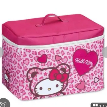 헬로키티 레오파드 무늬 뚜껑 포함 수납 박스