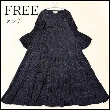 [ 에메랄드 모텔 ] 새상품급 롱 원피스 꽃무늬 올 패턴 인도 린넨 블랙