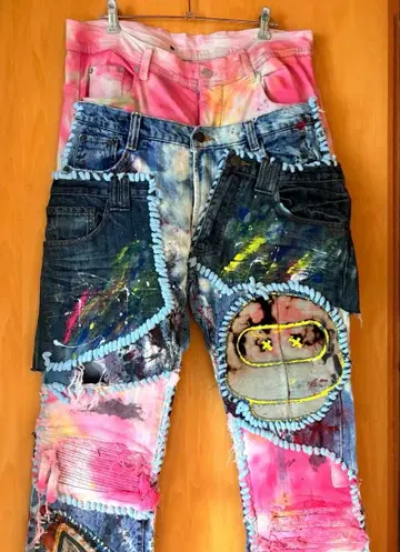 핸드메이드 리메이크 데님 팬츠