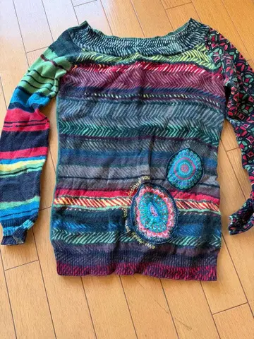 Desigual 컬러풀 긴팔 니트 스웨터 L
