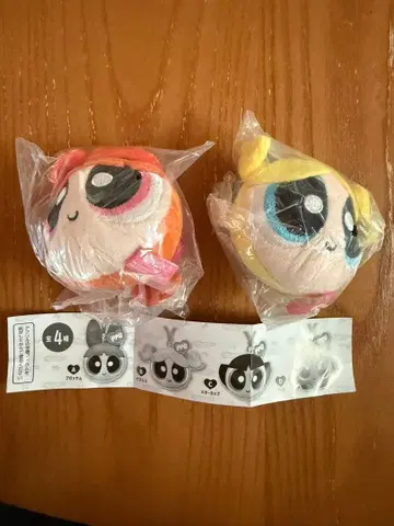 파워퍼프걸 페이스 봉제 인형 2개 세트