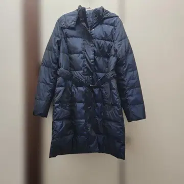 아쿠아스큐텀 네이비 롱 다운 자켓