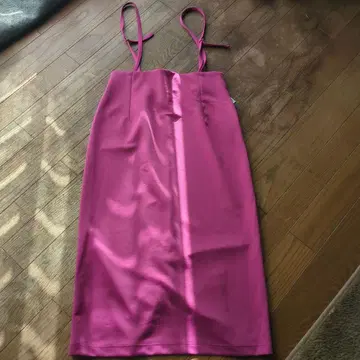 핑크 슬립 드레스 조정 가능 스트랩