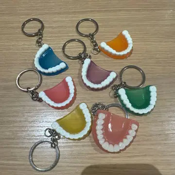 컬러풀 치아 모양 키링 7개 세트