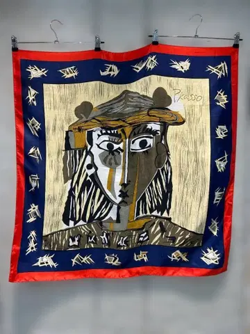 피카소풍 아트 스카프 약 90cm x 90cm