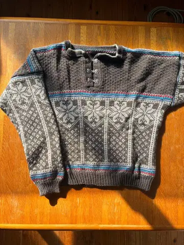 노르딕 무늬 북유럽 유럽 빈티지 구제 의류 브라운 니트 스웨터