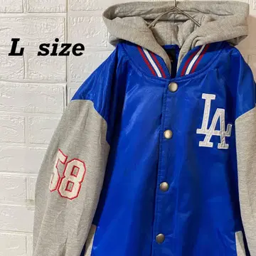 MLB 다저스 후디 나일론 바시티 자켓