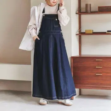 coen 코엔 데님 오버롤 스커트 플레어