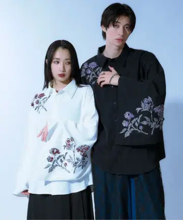 [거의 미사용] 엘르 로제트 와 슬리브 플라워 프린트