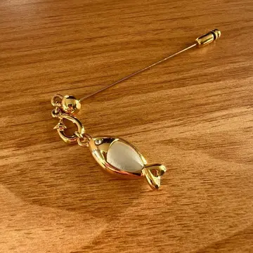 물고기 피쉬 브로치 골드 컬러